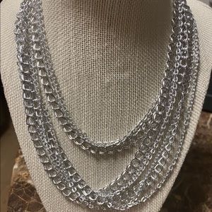 Vintage Aluminum Triple Chain Necklace